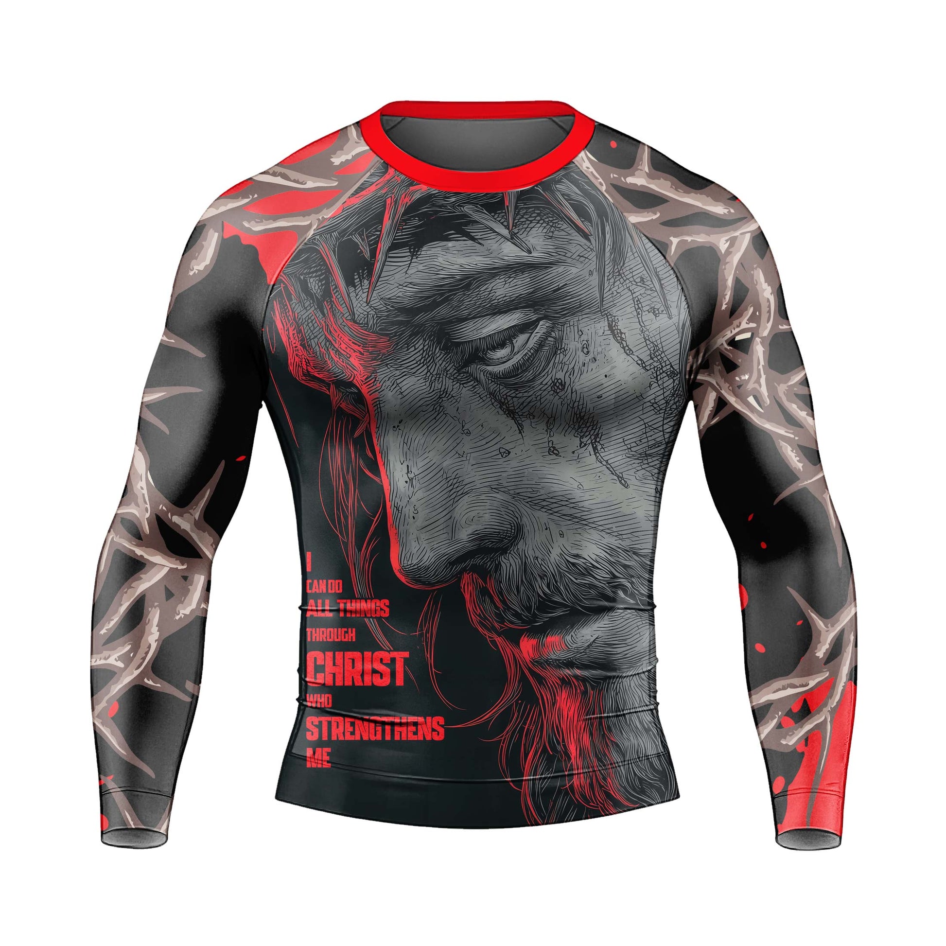 Christ Fell in Love With Human Men's Long Sleeve Rash Guard