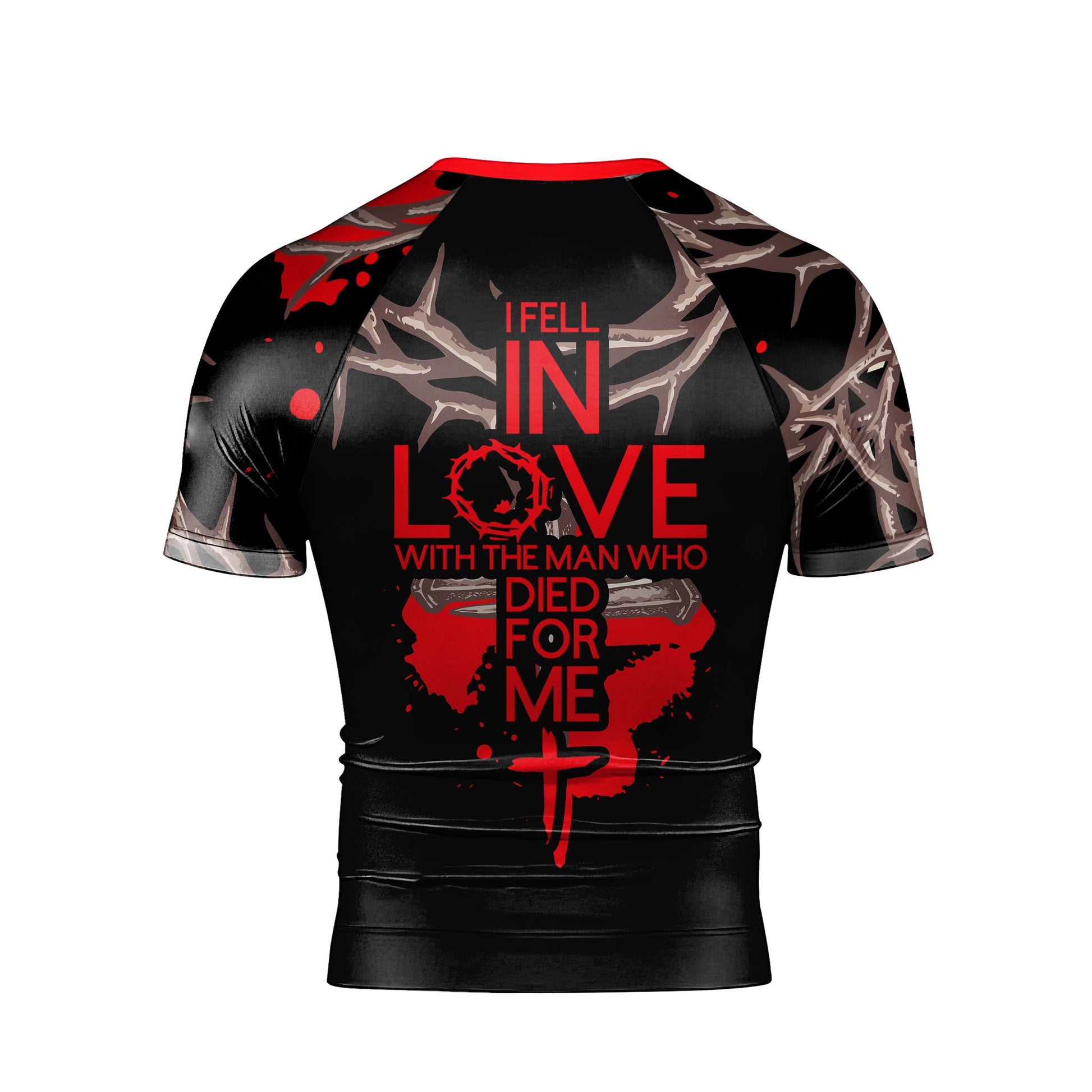 Christ Fell in Love With Human Men's Short Sleeve Rash Guard