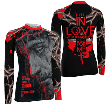 Christ Fell in Love With Human Women's Long Sleeve Rash Guard