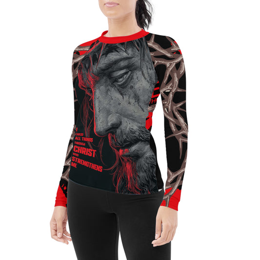 Christ Fell in Love With Human Women's Long Sleeve Rash Guard