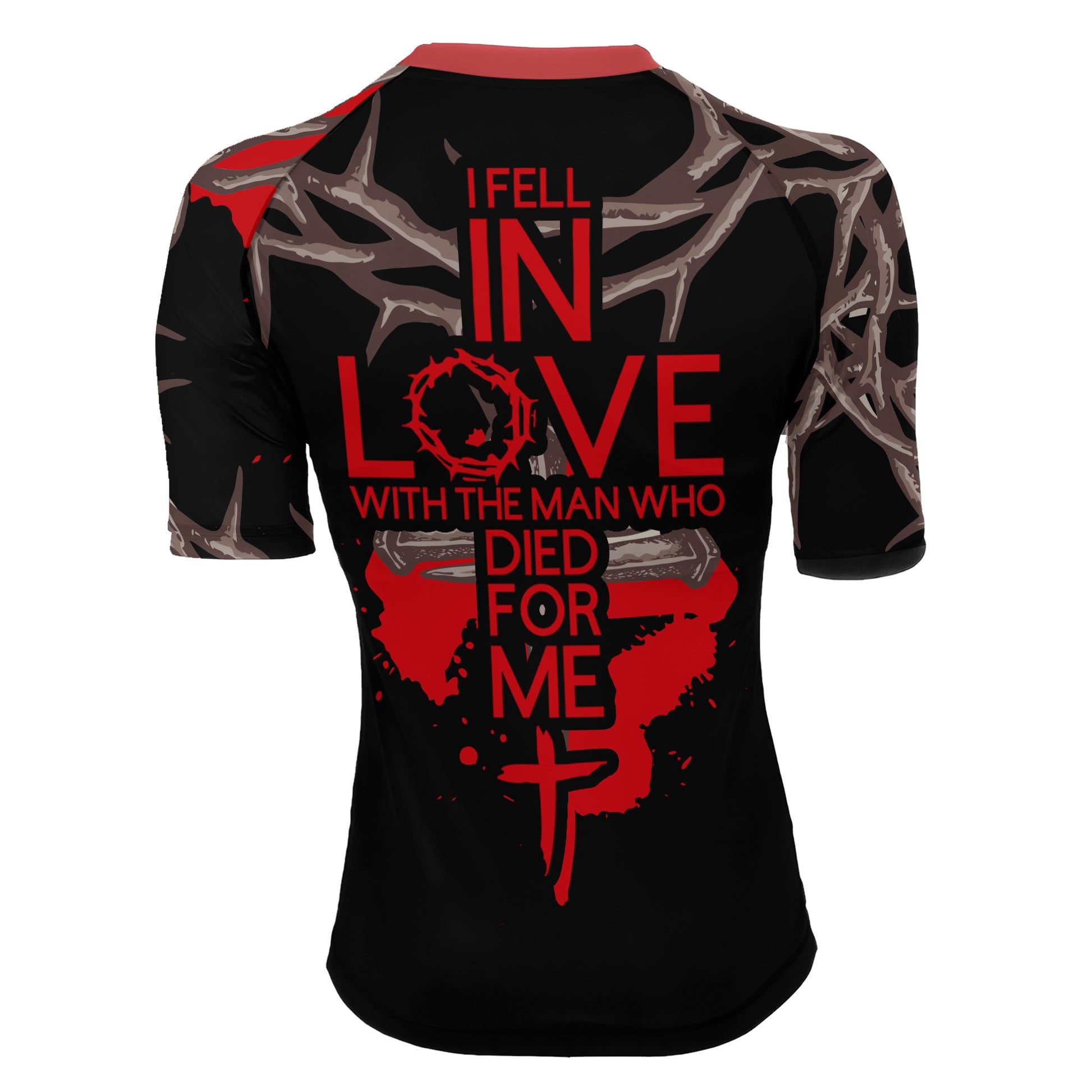 Christ Fell in Love With Human Women's Short Sleeve Rash Guard