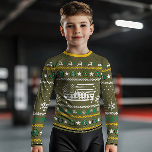 Christmas Army Kids Rash Guard