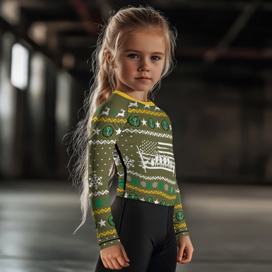 Christmas Army Kids Rash Guard