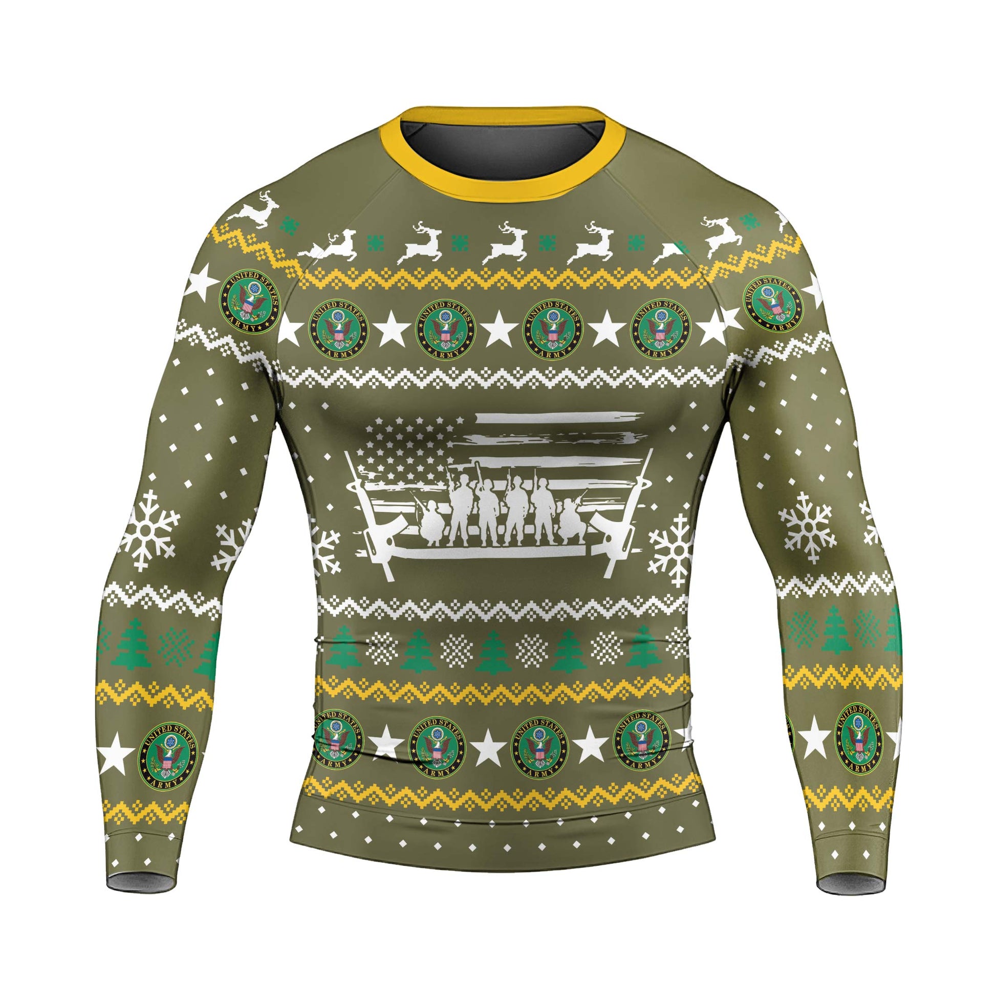Christmas Army Men's Long Sleeve Rash Guard