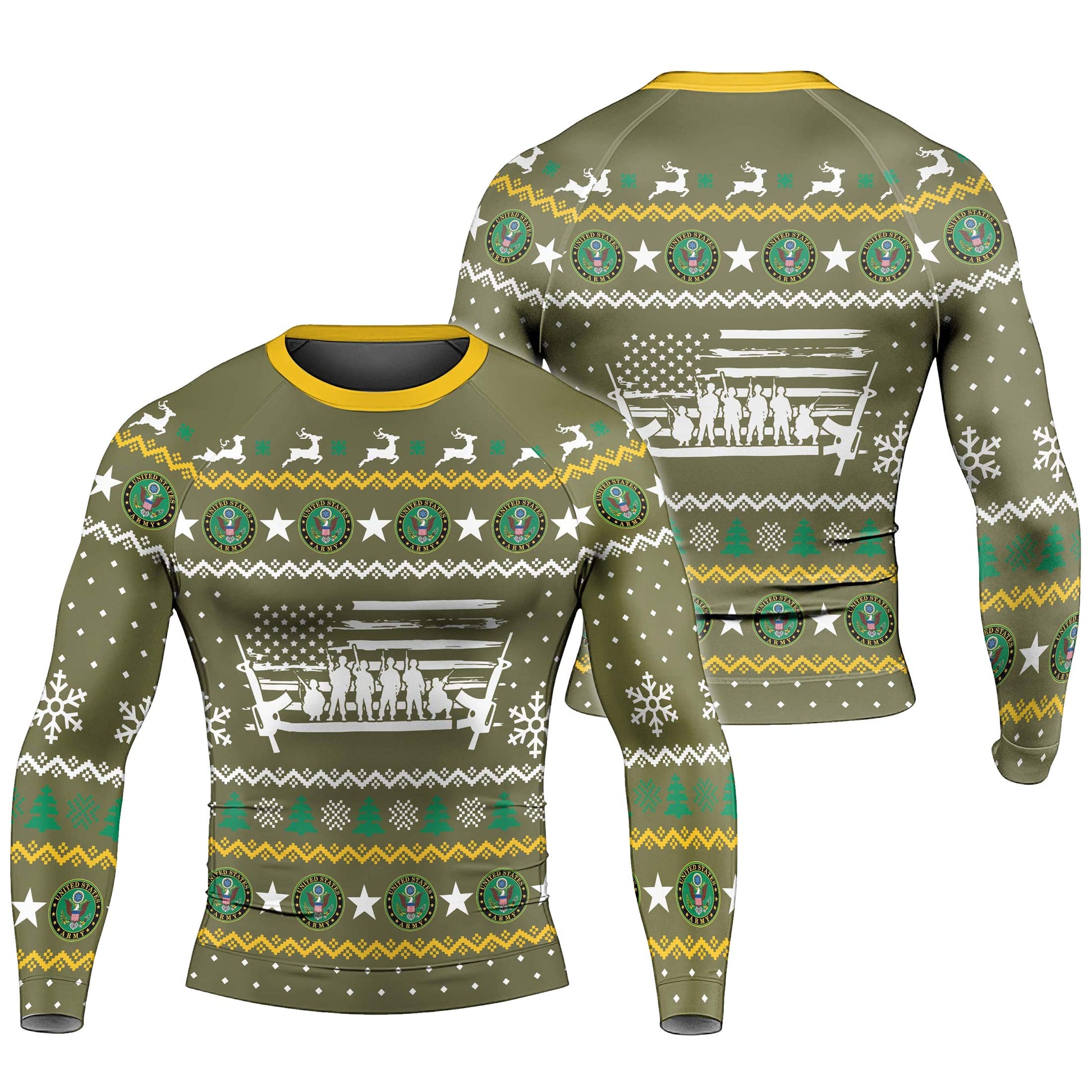 Christmas Army Men's Long Sleeve Rash Guard
