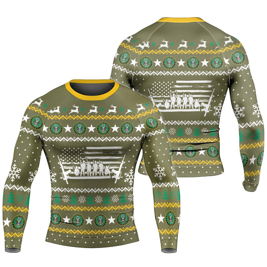Christmas Army Men's Long Sleeve Rash Guard