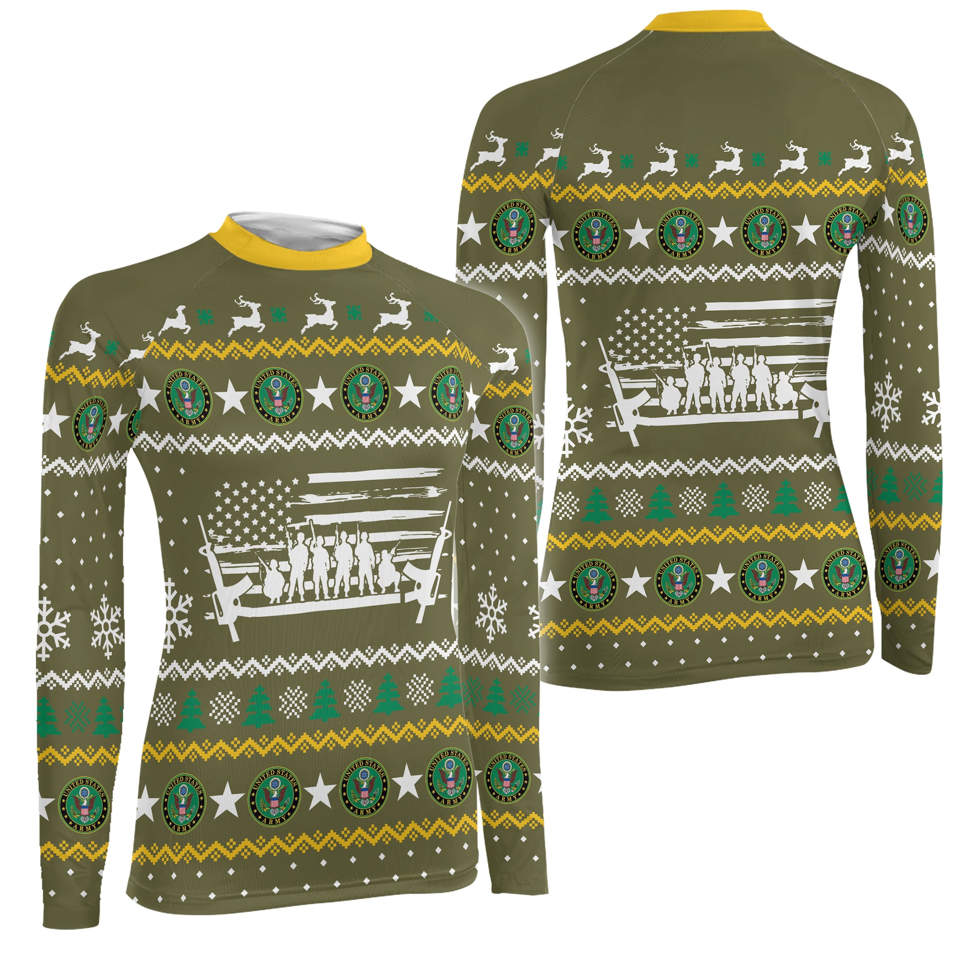 Christmas Army Women's Long Sleeve Rash Guard