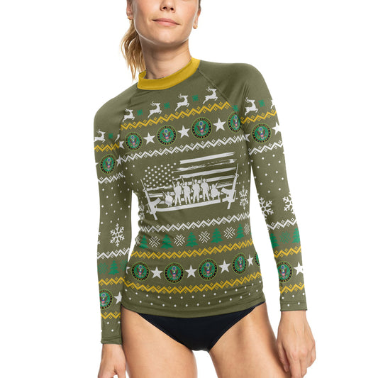 Christmas Army Women's Long Sleeve Rash Guard