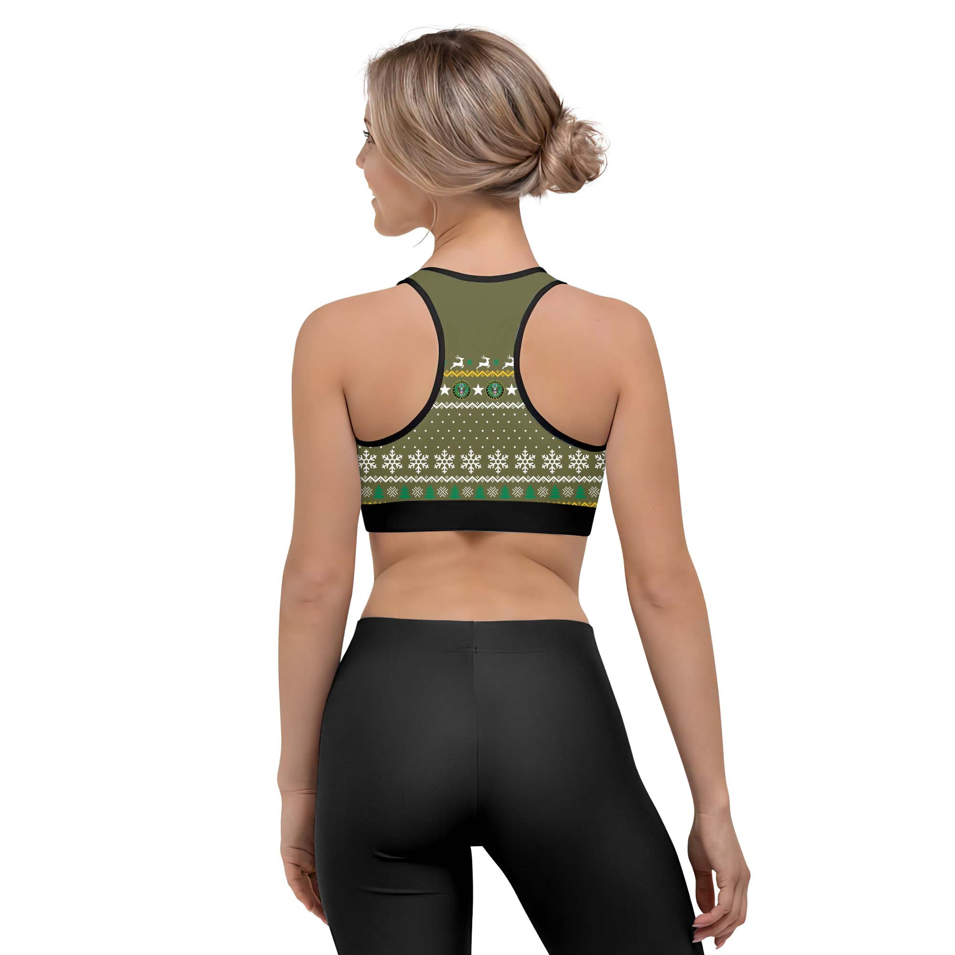 Christmas Army Women's Padded Sports Bra