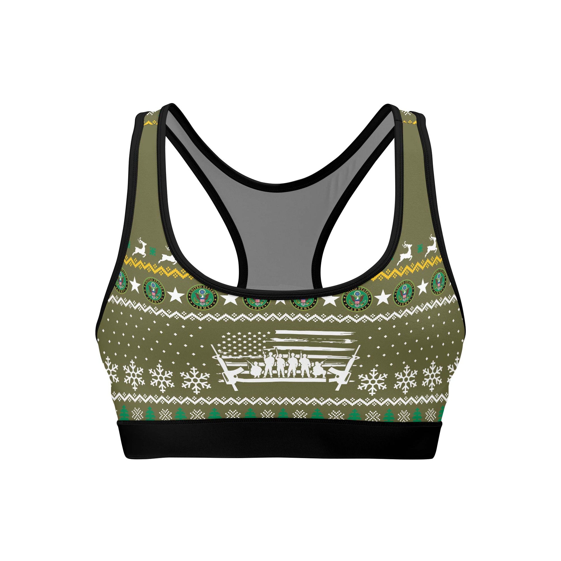 Christmas Army Women's Padded Sports Bra