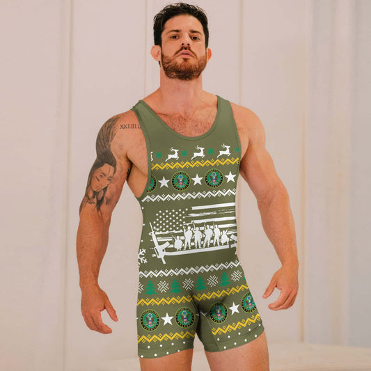 Christmas Army Wrestling Singlets