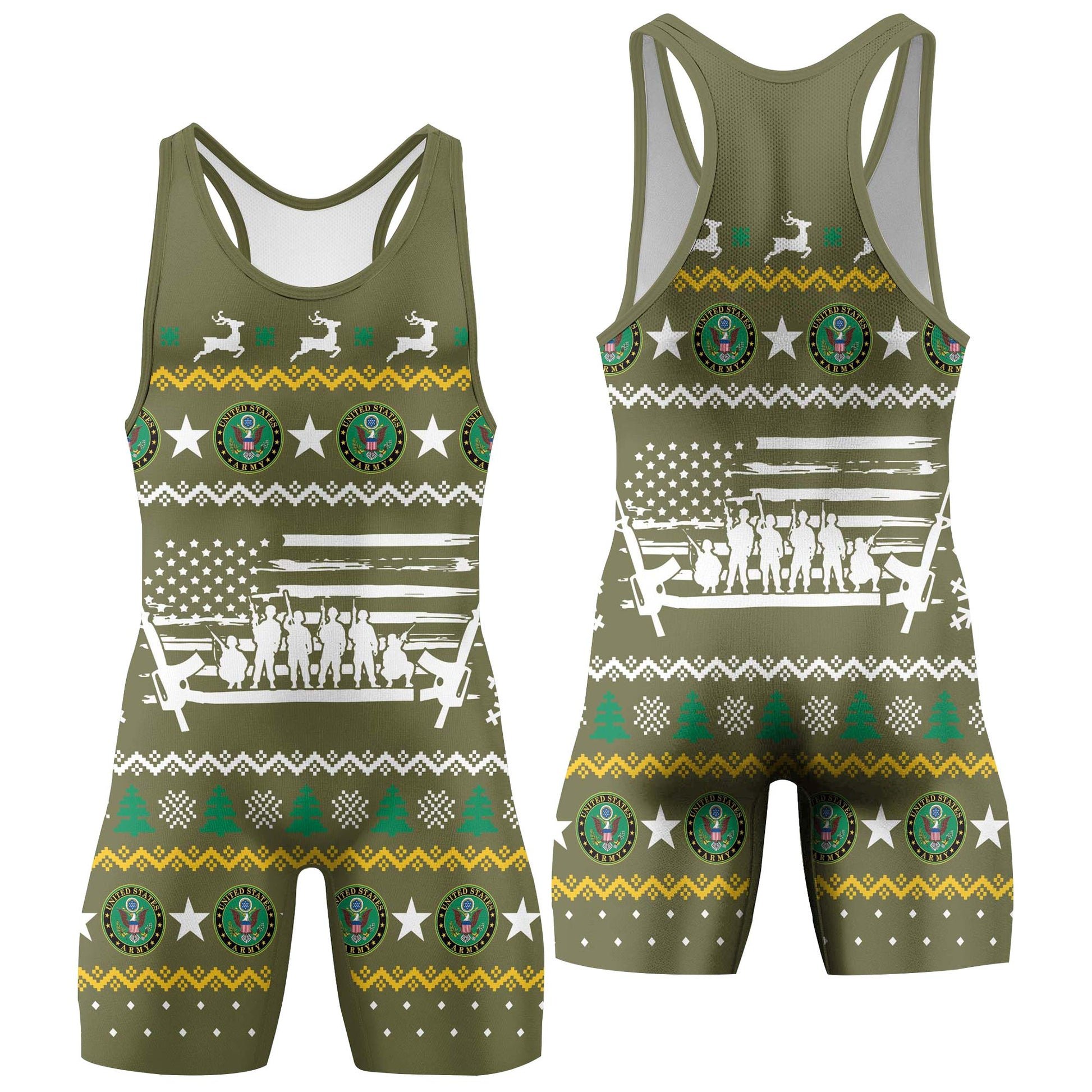 Christmas Army Wrestling Singlets