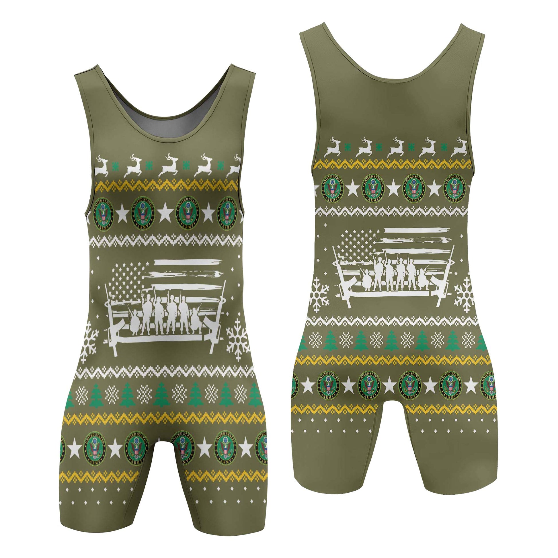 Christmas Army Wrestling Singlets