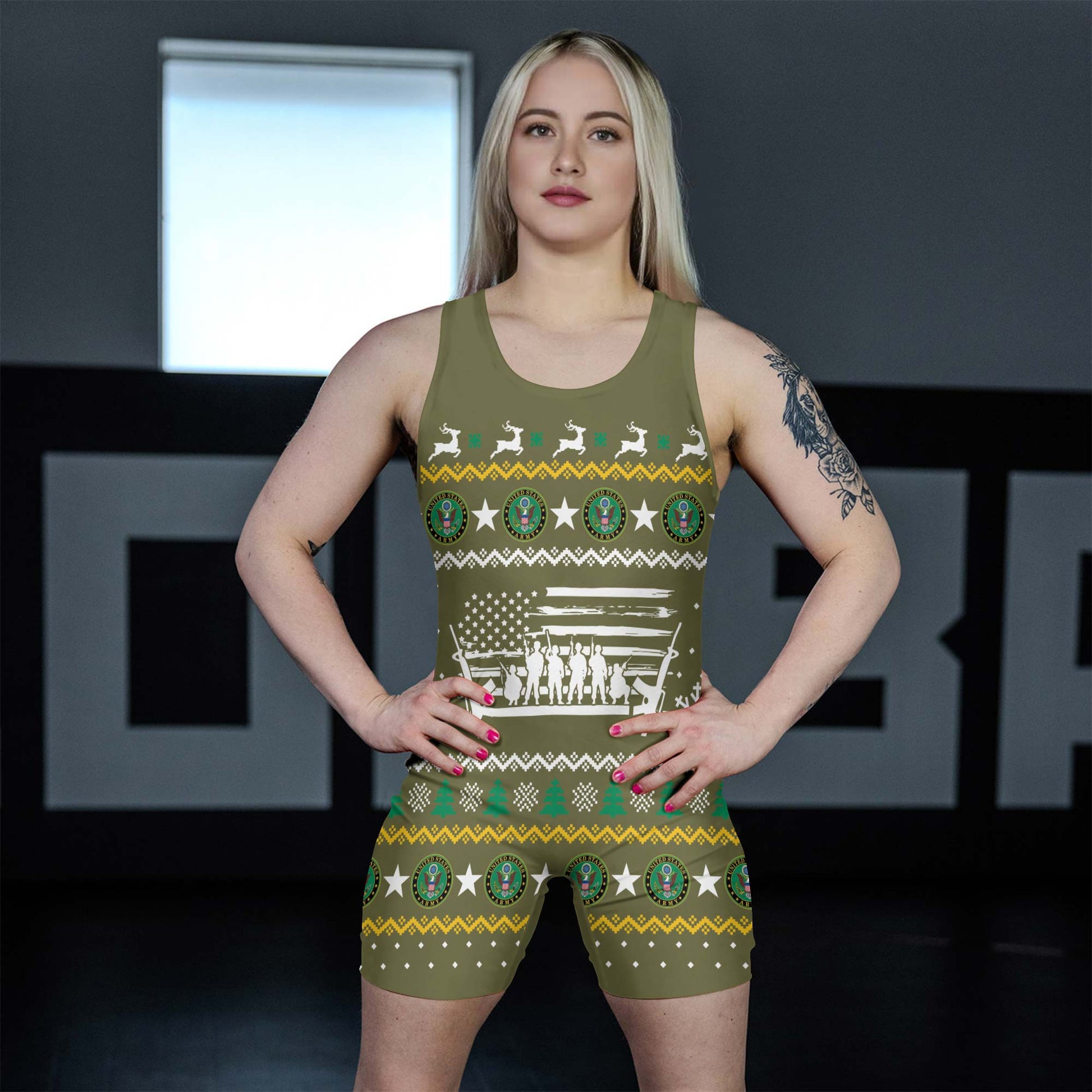 Christmas Army Wrestling Singlets