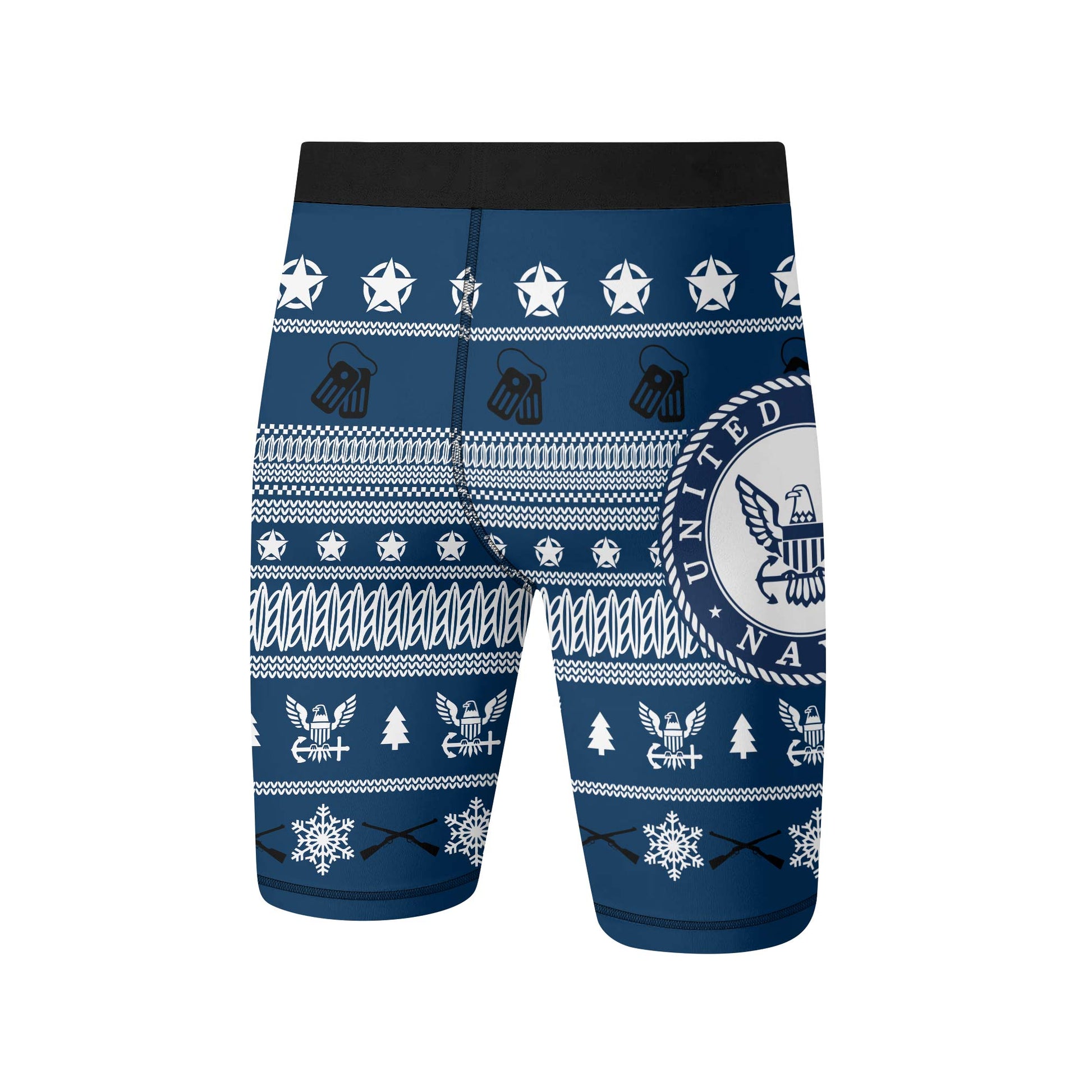 Christmas Navy Compression Shorts