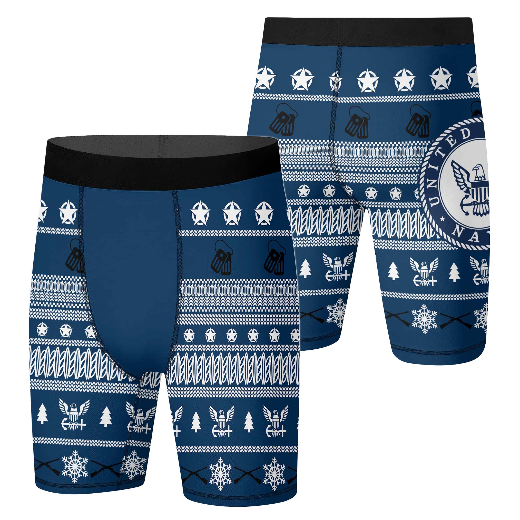 Christmas Navy Compression Shorts