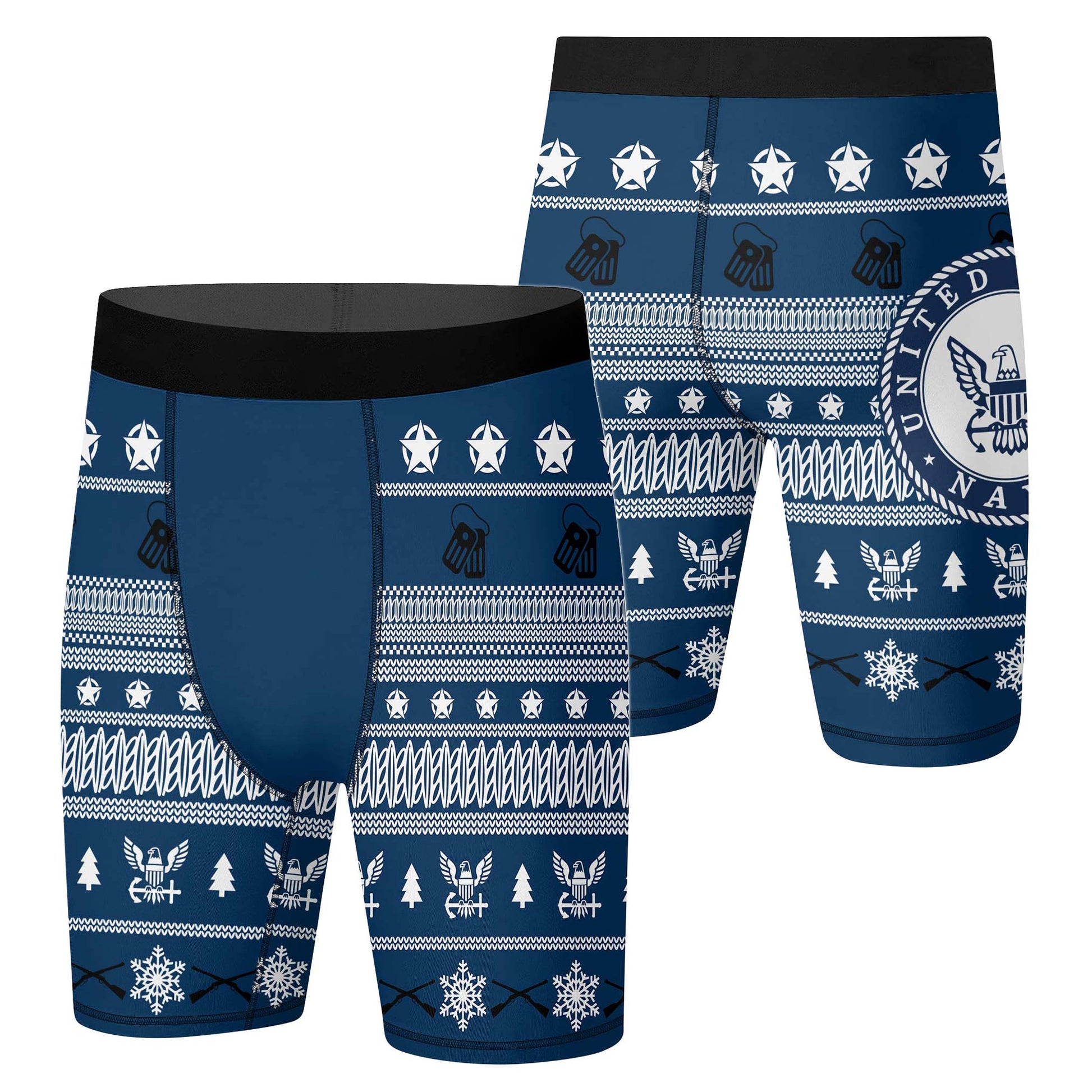 Christmas Navy Compression Shorts