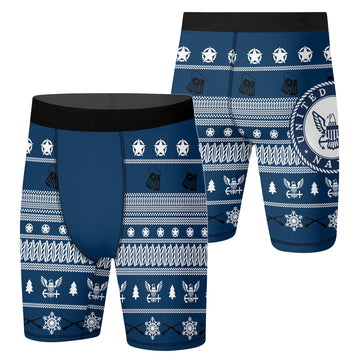 Christmas Navy Compression Shorts