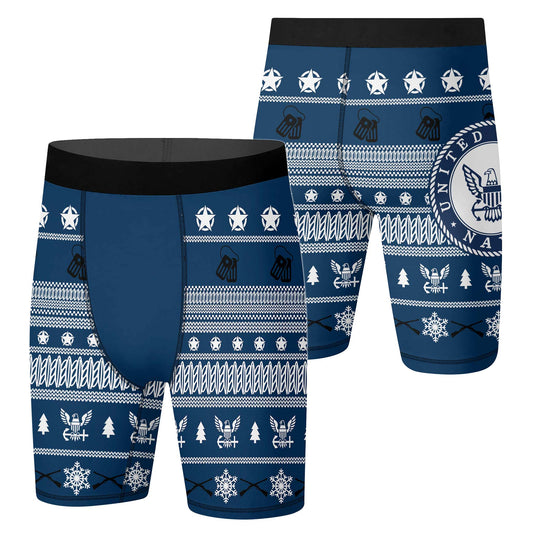 Christmas Navy Compression Shorts