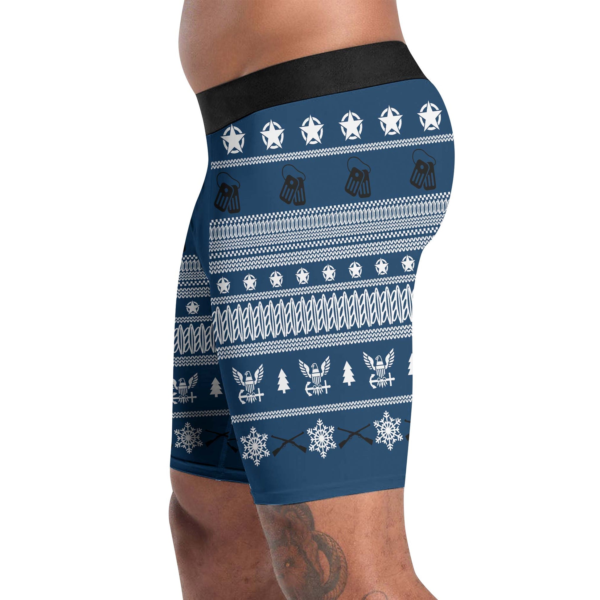 Christmas Navy Compression Shorts