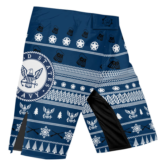 Christmas Navy Fight Shorts