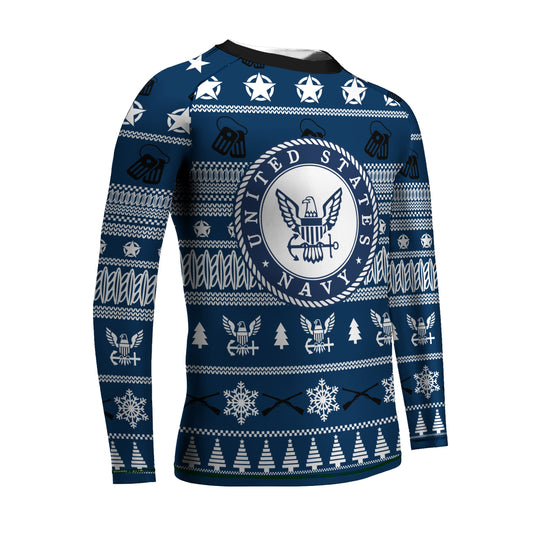 Christmas Navy Kids Rash Guard