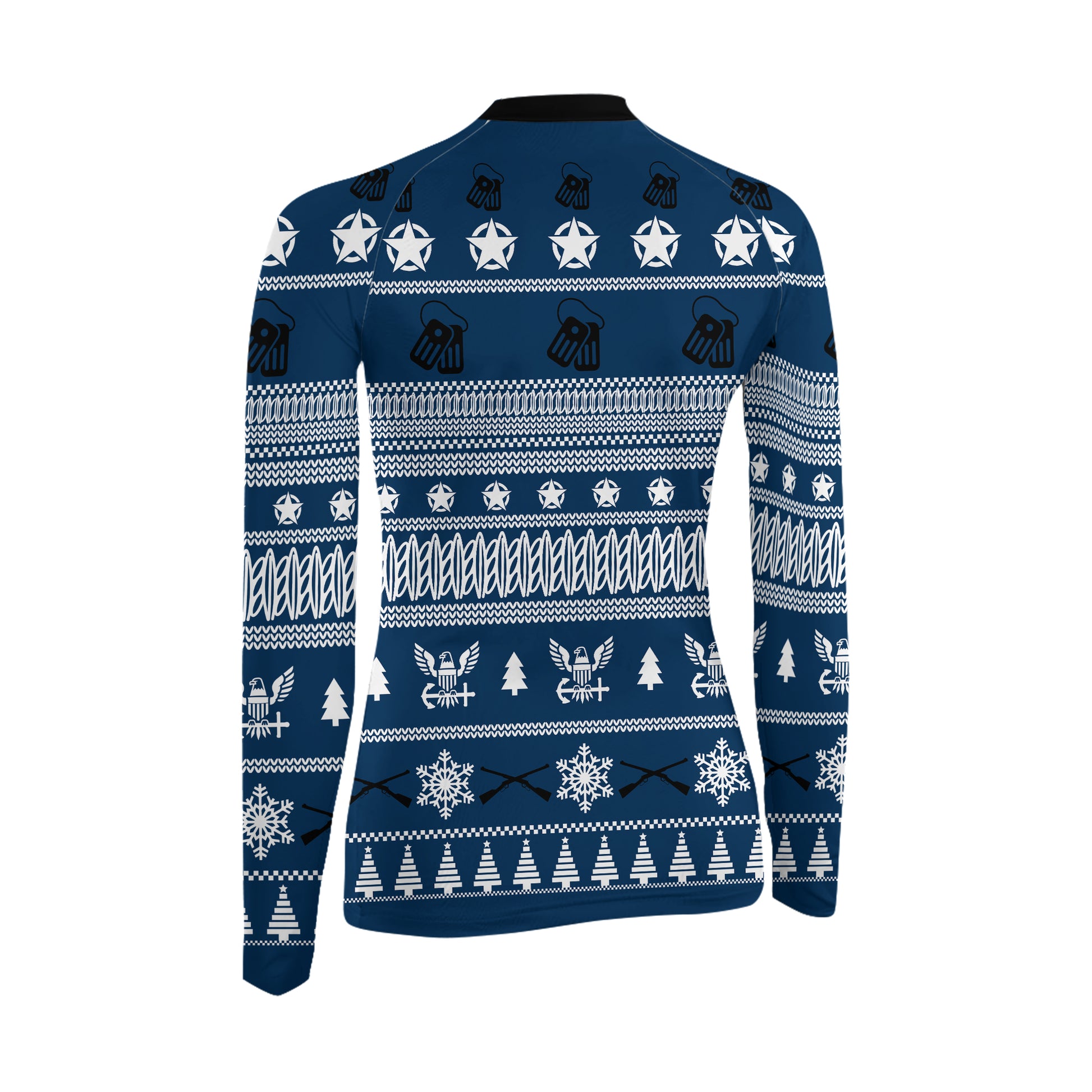 Christmas Navy Women's Long Sleeve Rash Guard