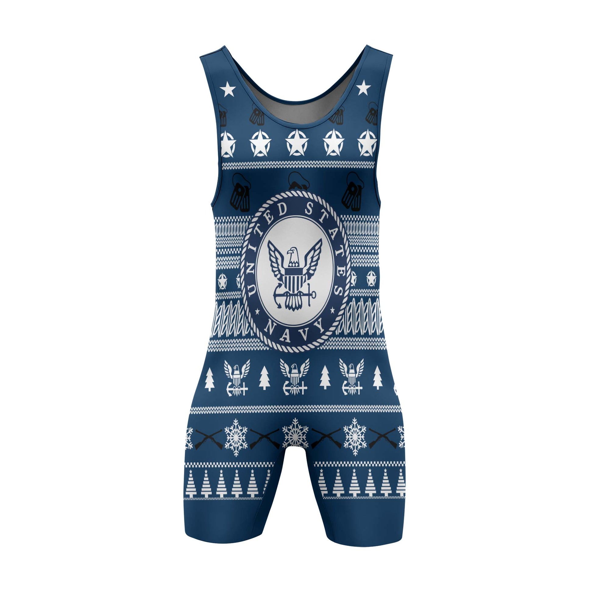 Christmas Navy Wrestling Singlets