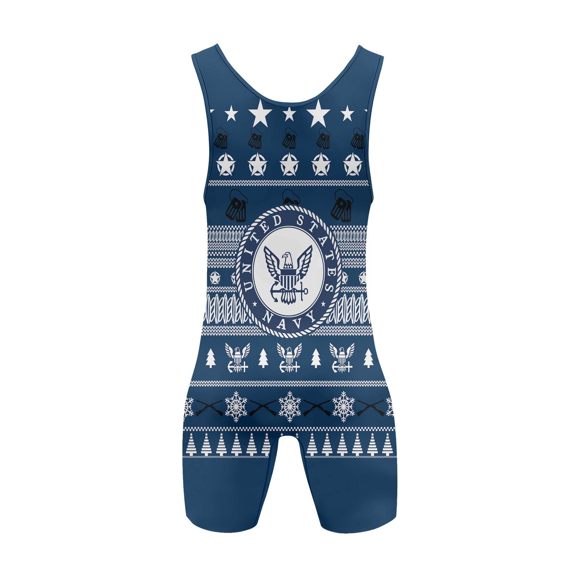 Christmas Navy Wrestling Singlets