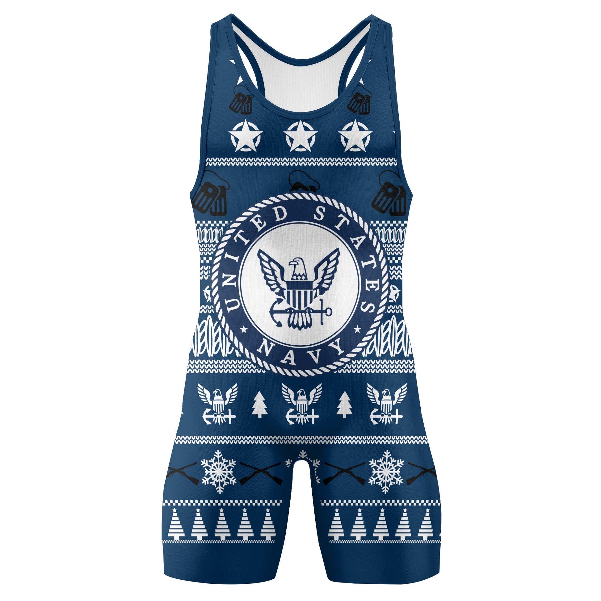 Christmas Navy Wrestling Singlets