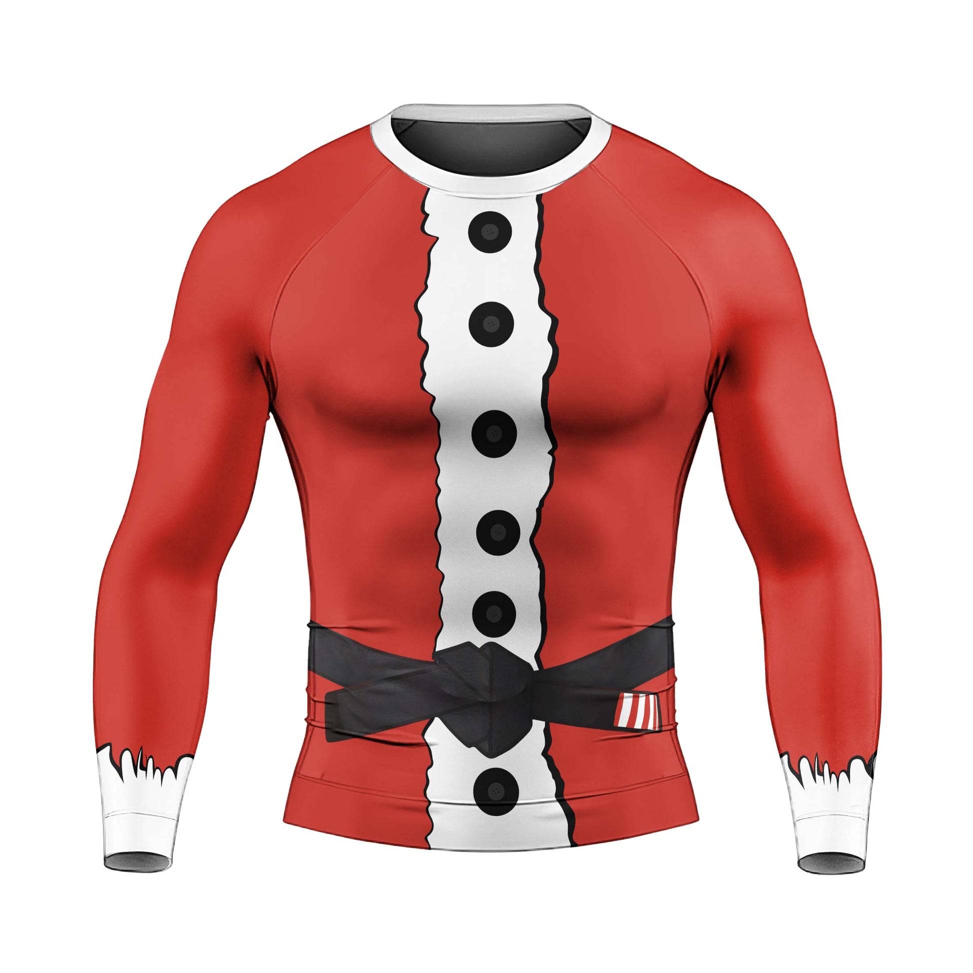 Christmas Santa Jiu Jitsu Men's Long Sleeve Rash Guard