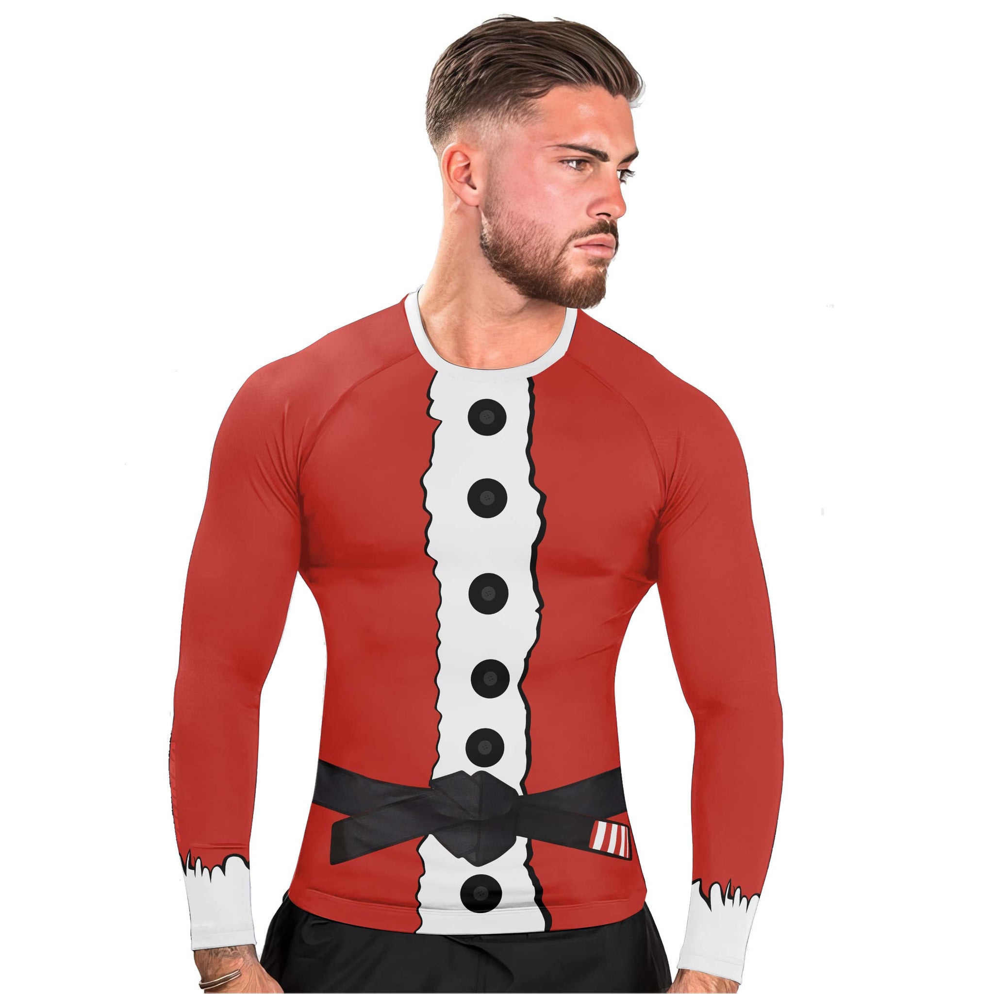 Christmas Santa Jiu Jitsu Men's Long Sleeve Rash Guard