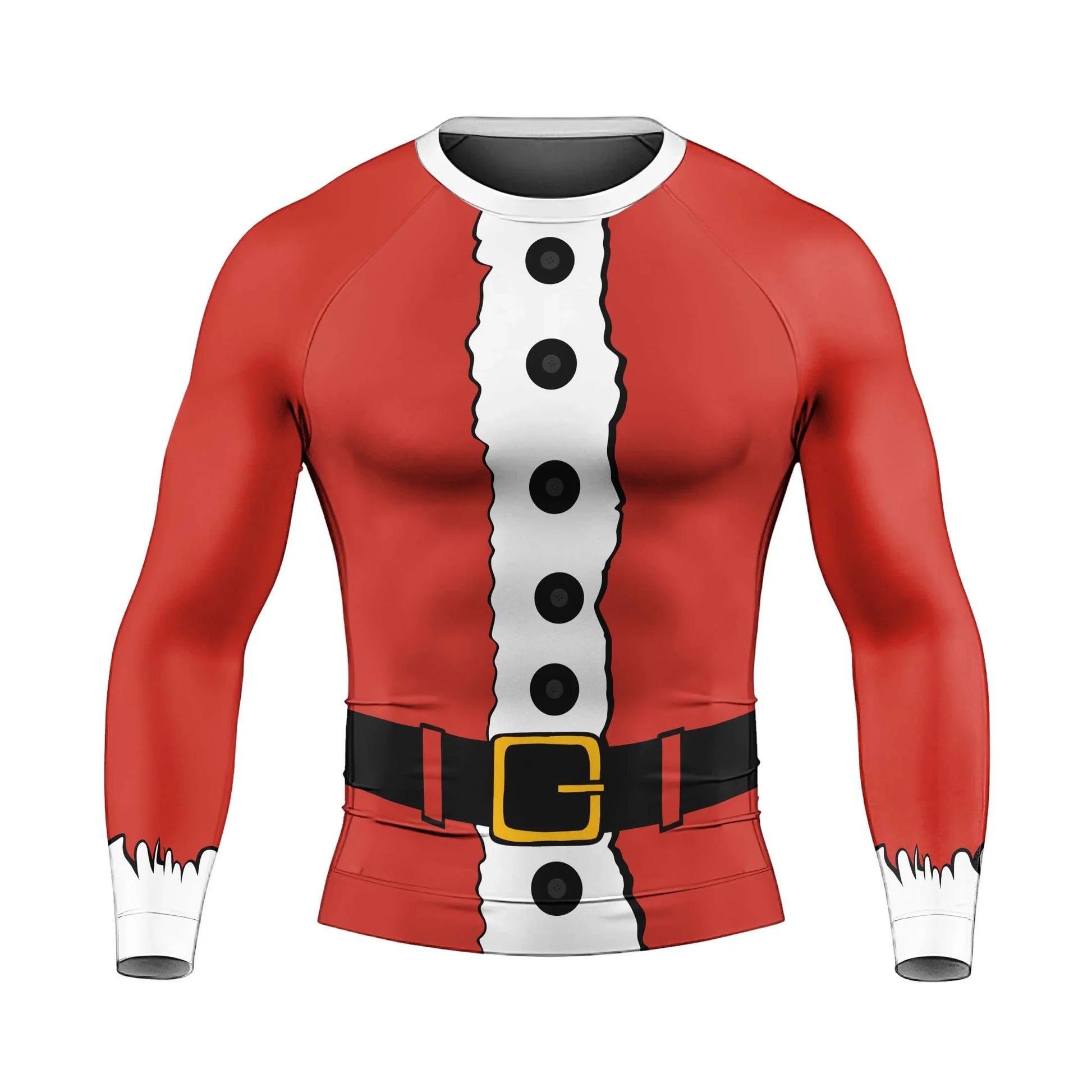 Christmas Santa Jiu Jitsu Men's Long Sleeve Rash Guard