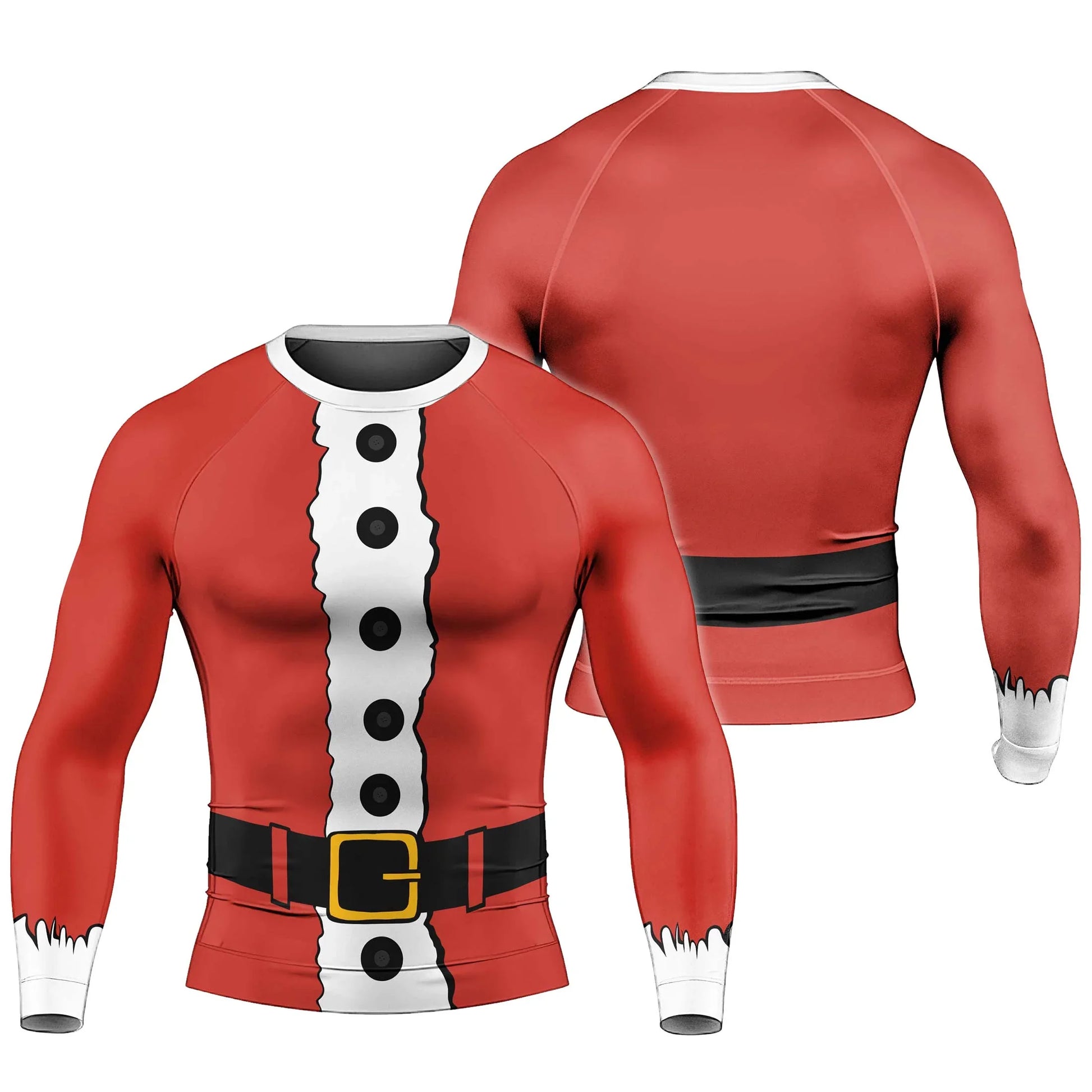 Christmas Santa Jiu Jitsu Men's Long Sleeve Rash Guard