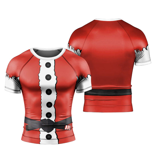 Christmas Santa Jiu Jitsu Men's Short Sleeve Rash Guard