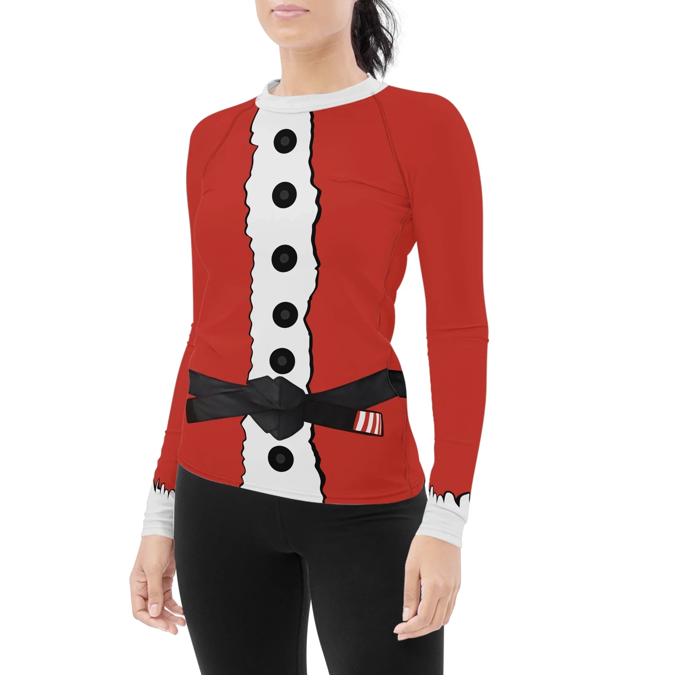 Christmas Santa Jiu Jitsu Women's Long Sleeve Rash Guard