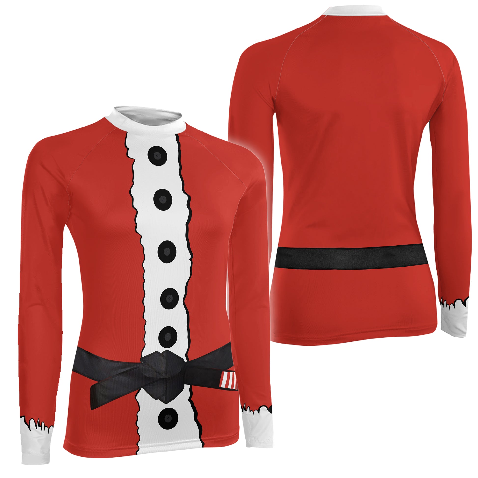 Christmas Santa Jiu Jitsu Women's Long Sleeve Rash Guard
