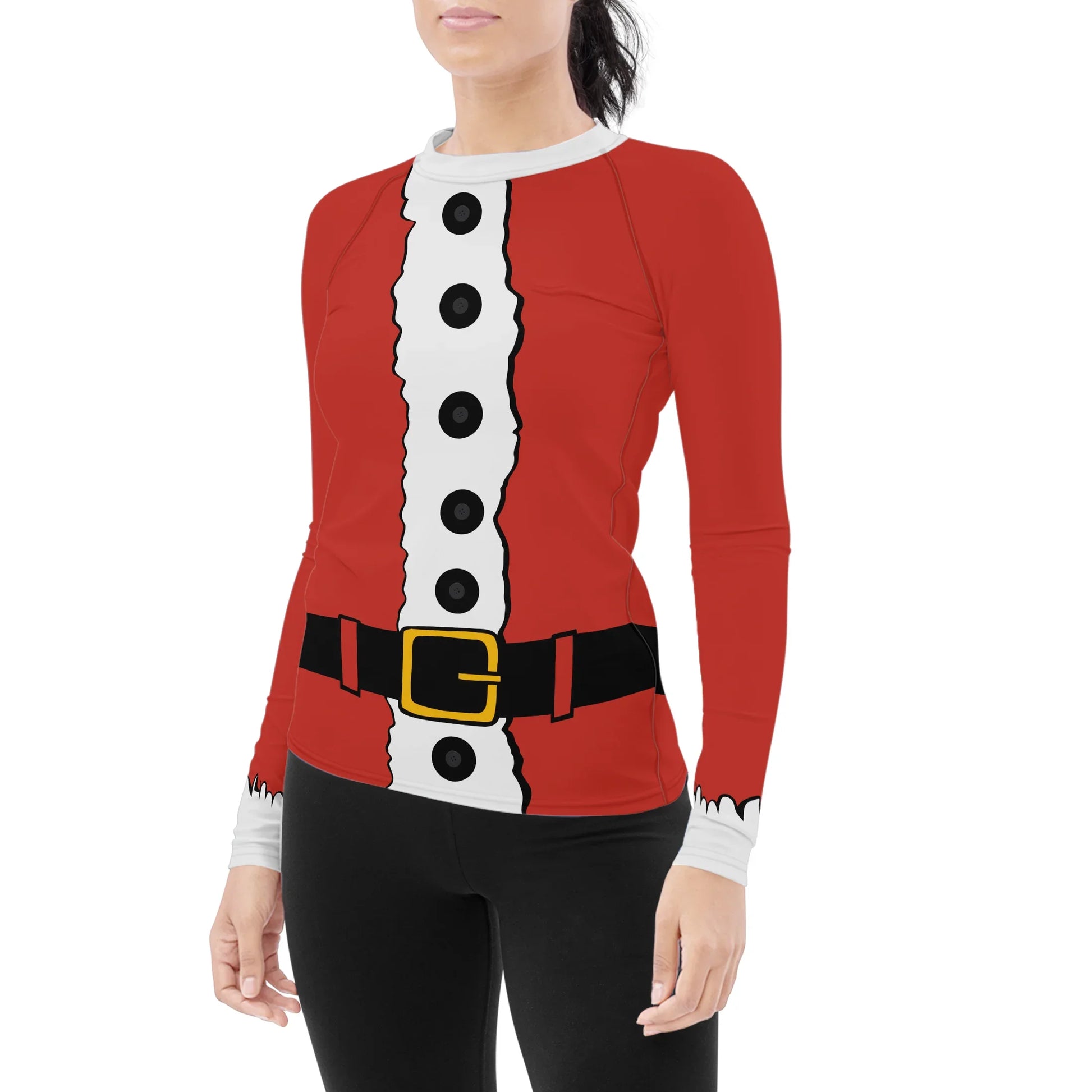 Christmas Santa Jiu Jitsu Women's Long Sleeve Rash Guard