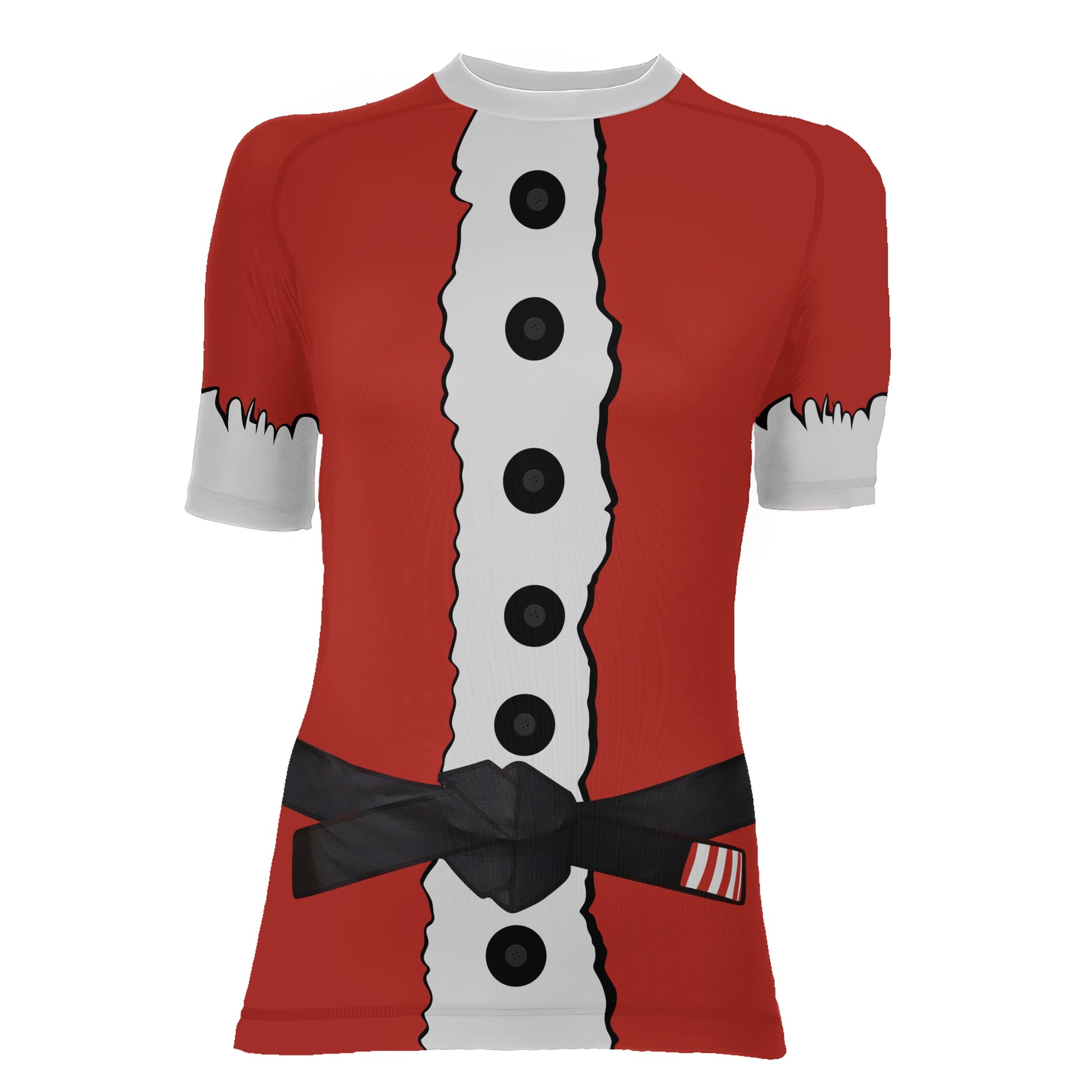 Christmas Santa Jiu Jitsu Women's Short Sleeve Rash Guard