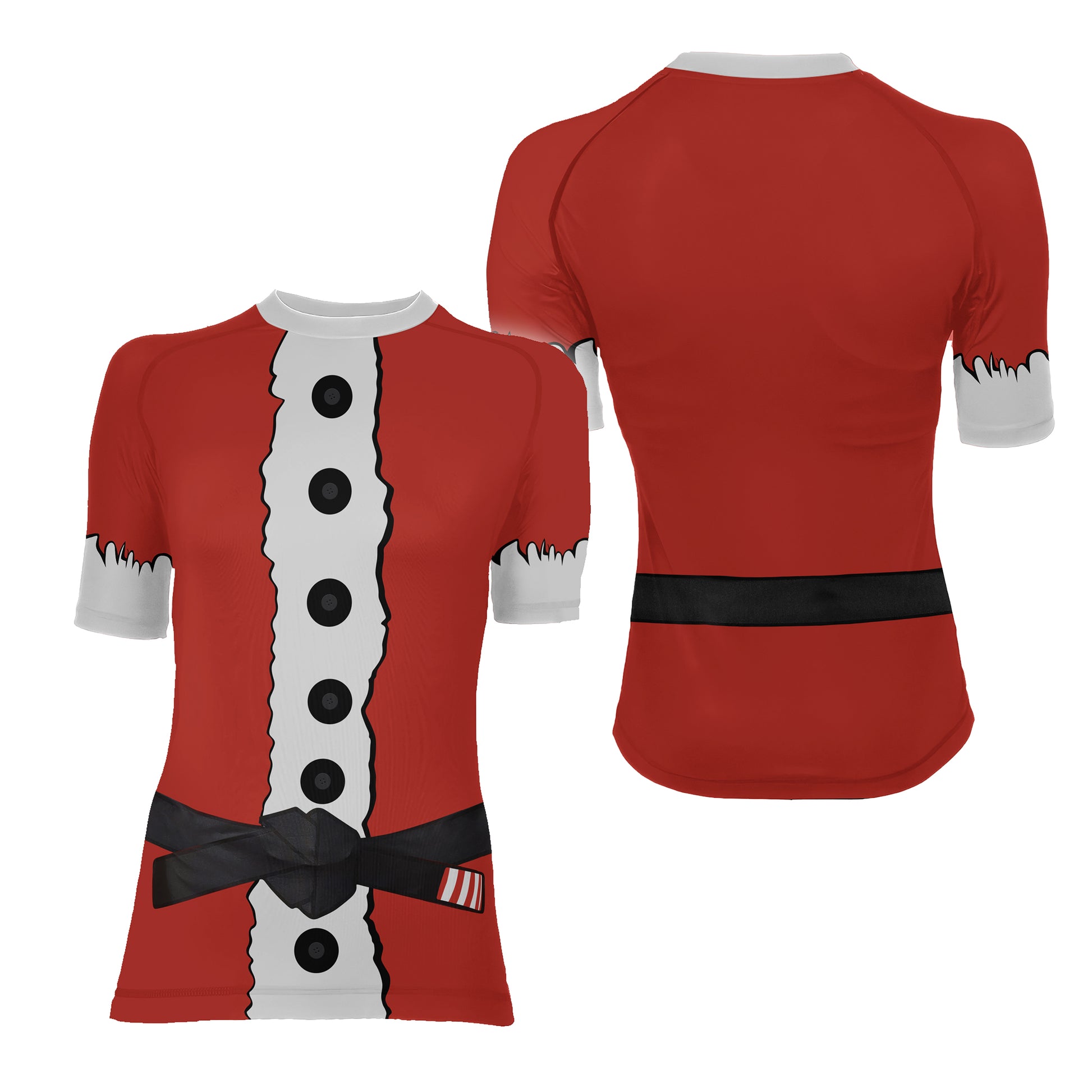 Christmas Santa Jiu Jitsu Women's Short Sleeve Rash Guard