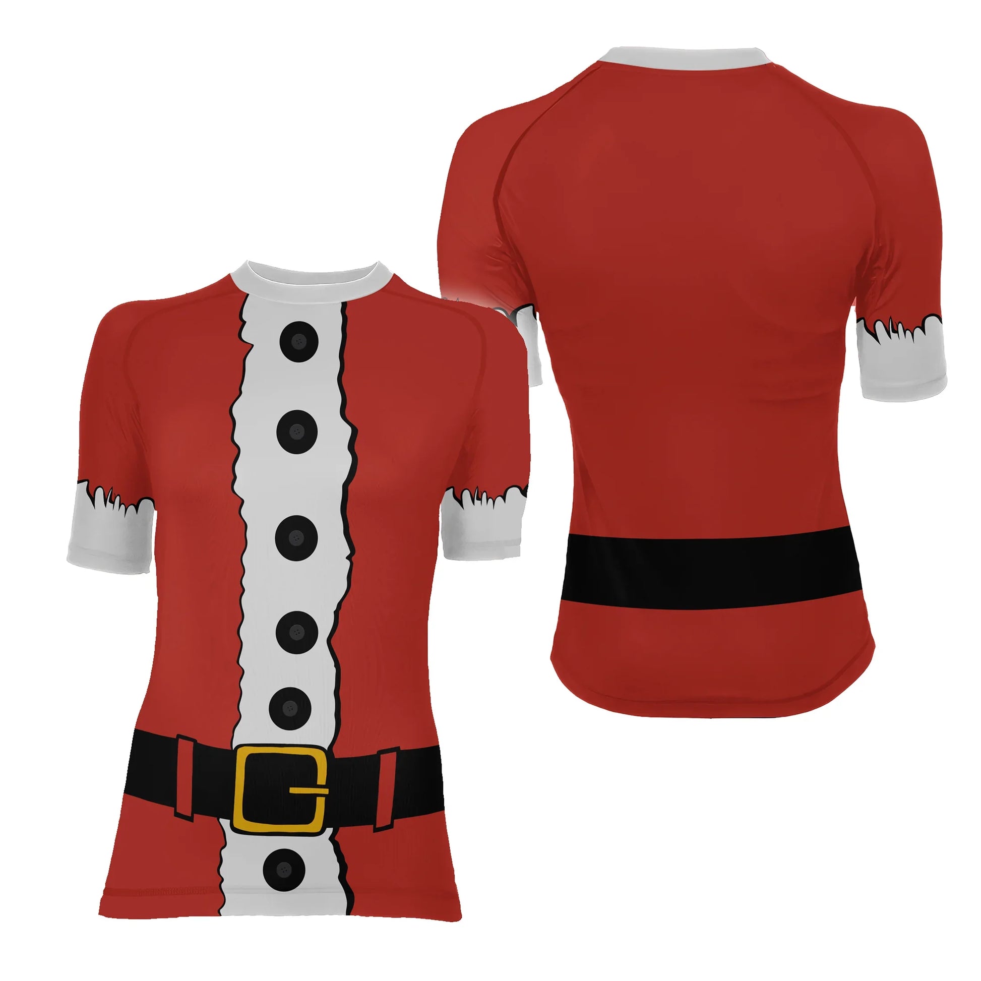 Christmas Santa Jiu Jitsu Women's Short Sleeve Rash Guard