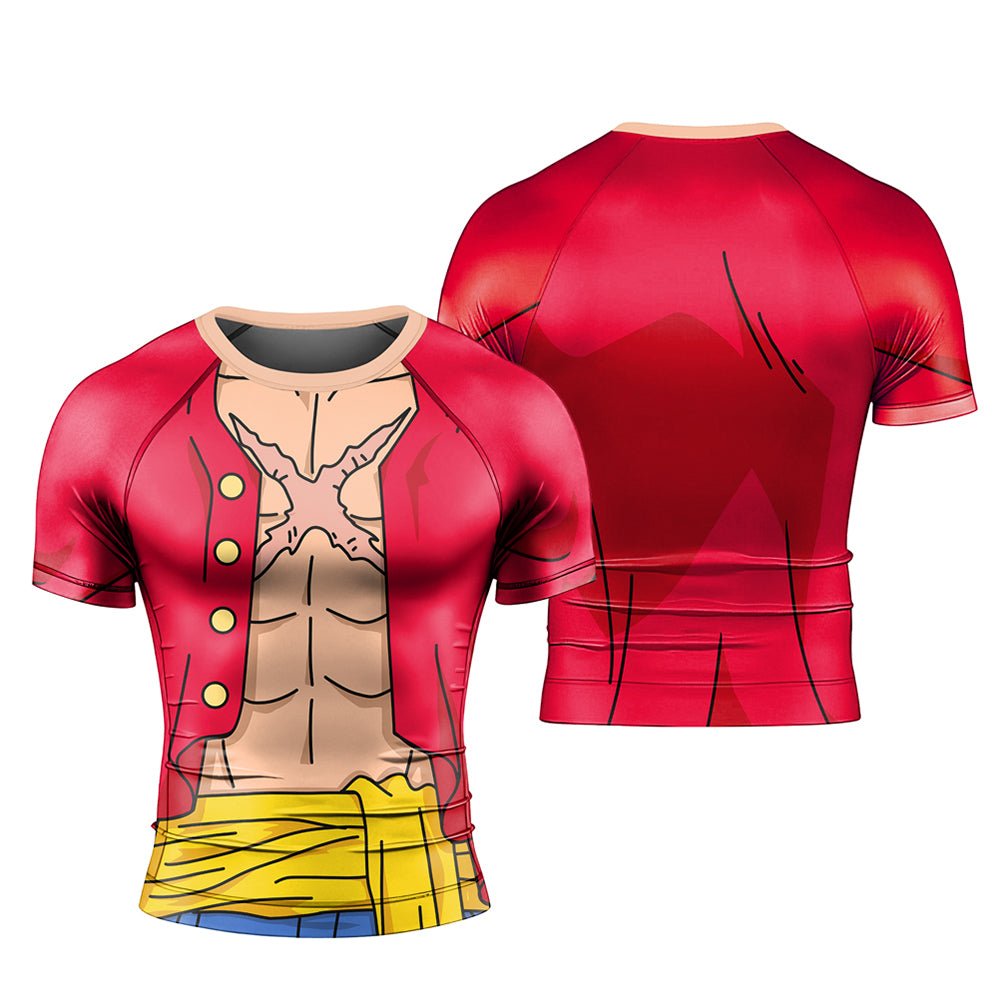 Classic Luffy Short Sleeve Rash Guard - BattleFitGear