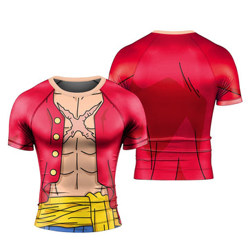 Classic Luffy Short Sleeve Rash Guard - BattleFitGear