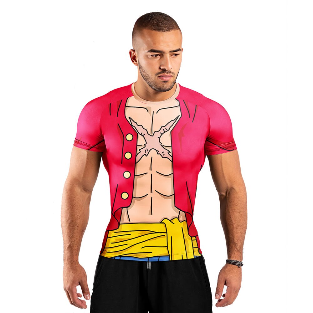 Classic Luffy Short Sleeve Rash Guard - BattleFitGear