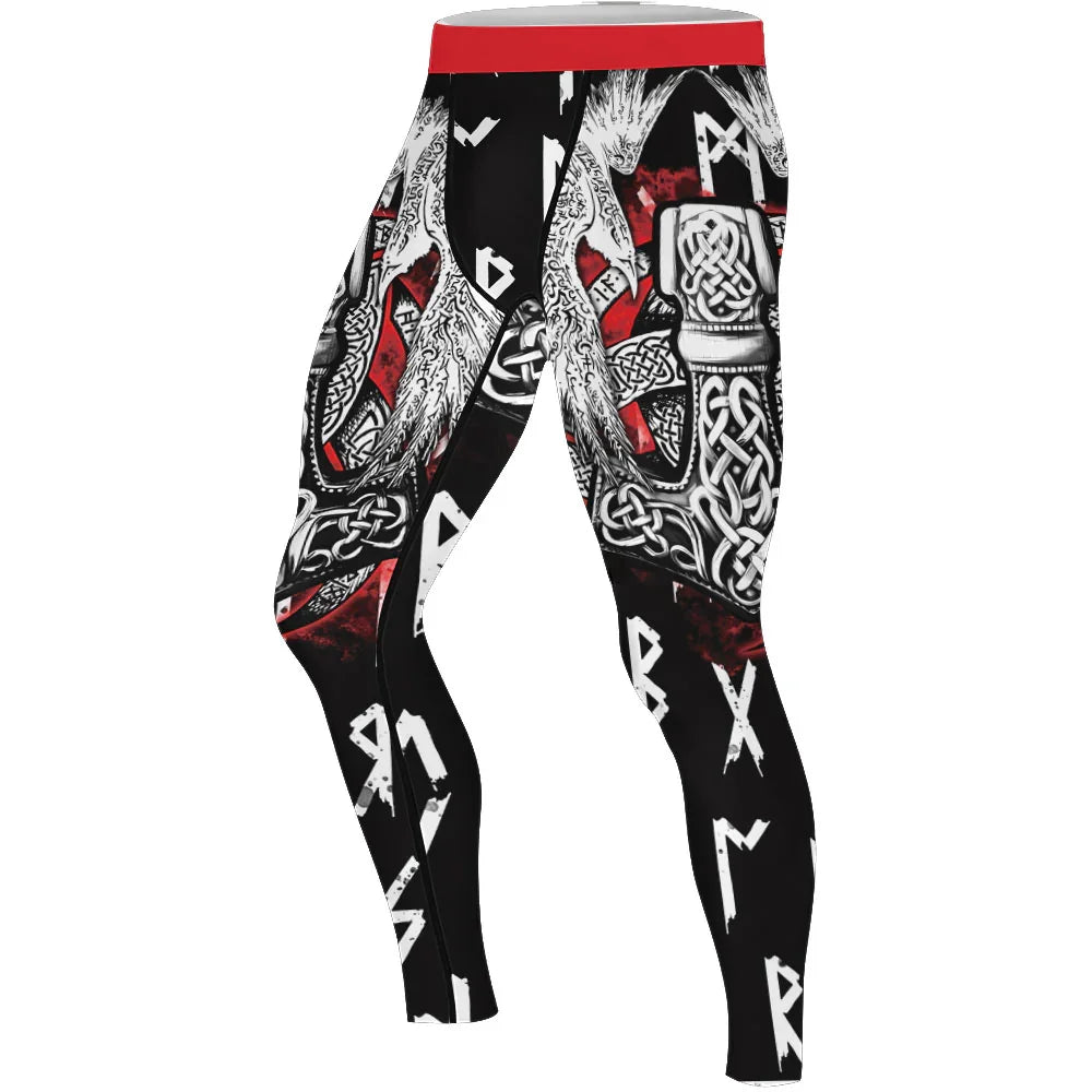 Cool Eagle Vegvisir Men's Compression Leggings - BattleFitGear