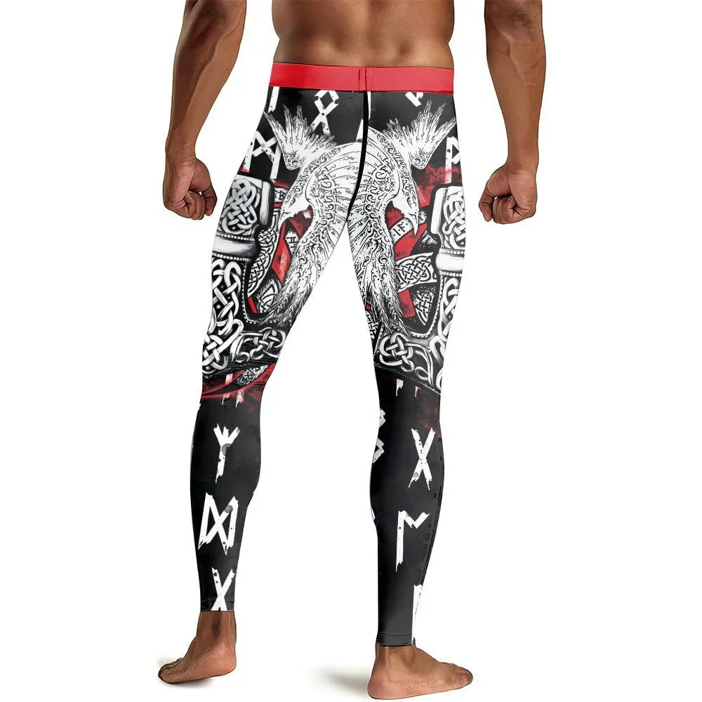 Cool Eagle Vegvisir Men's Compression Leggings - BattleFitGear