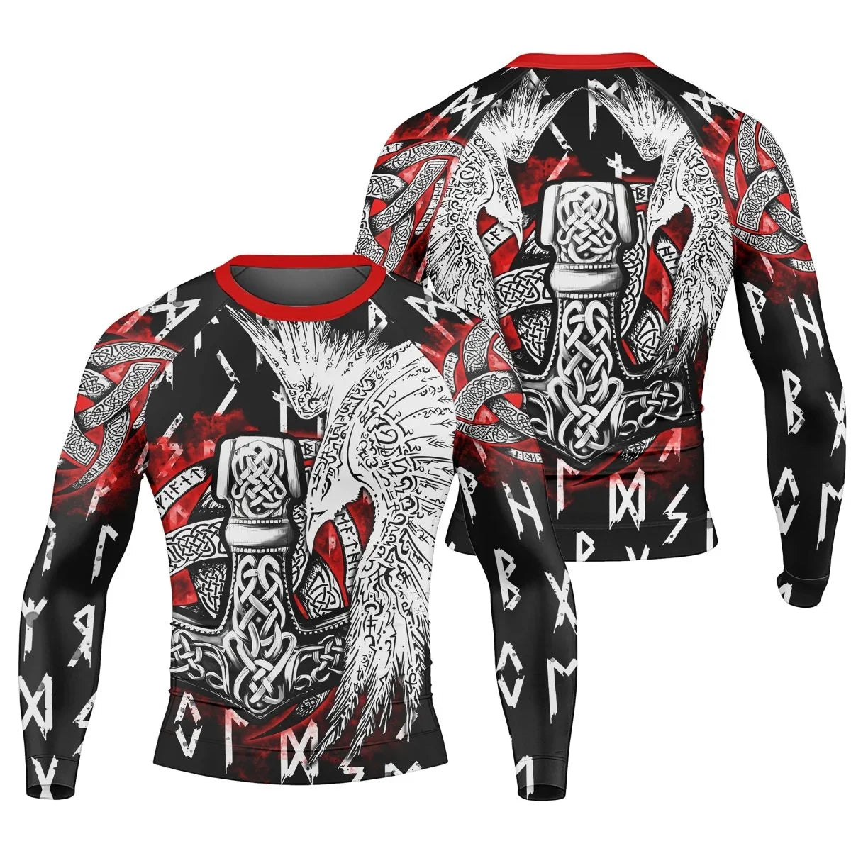 Cool Eagle Vegvisir Men's Long Sleeve Rash Guard - BattleFitGear