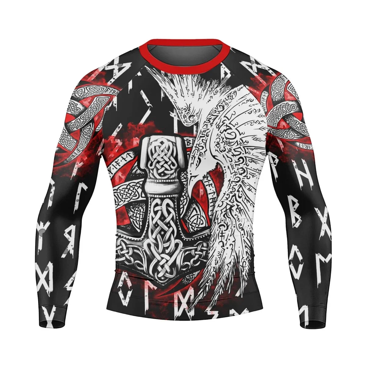 Cool Eagle Vegvisir Men's Long Sleeve Rash Guard - BattleFitGear