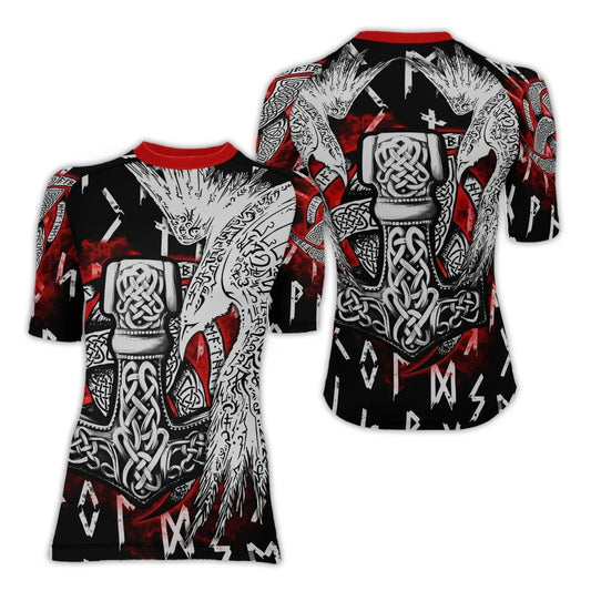 Cool Eagle Vegvisir Women's Short Sleeve Rash Guard - BattleFitGear