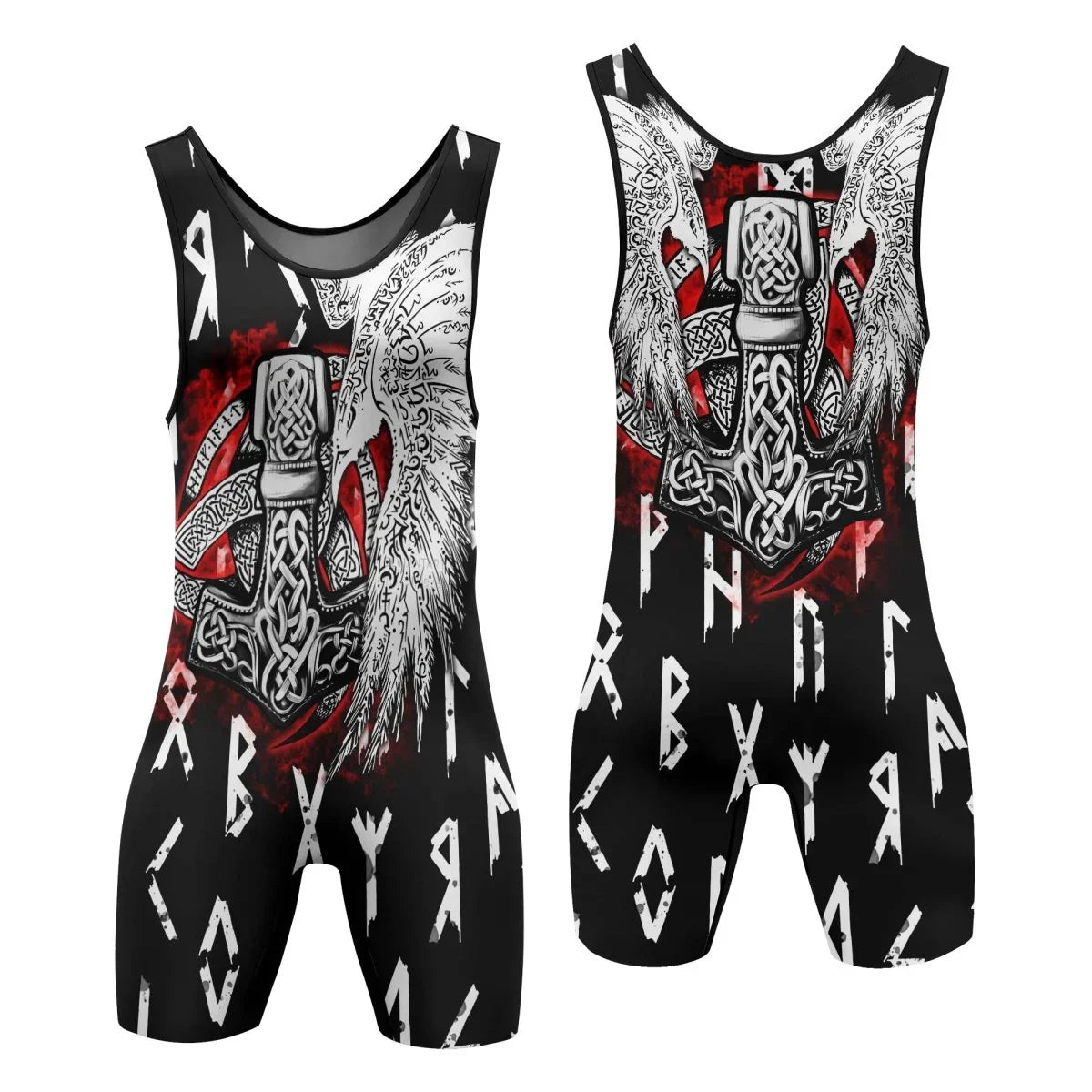 Cool Eagle Vegvisir Wrestling Singlets - BattleFitGear